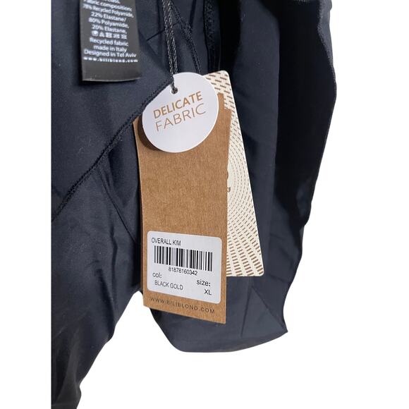 Biliblond Onepiece Overall Swim in Black Gold Womans XL NWT - Picture 10 of 13